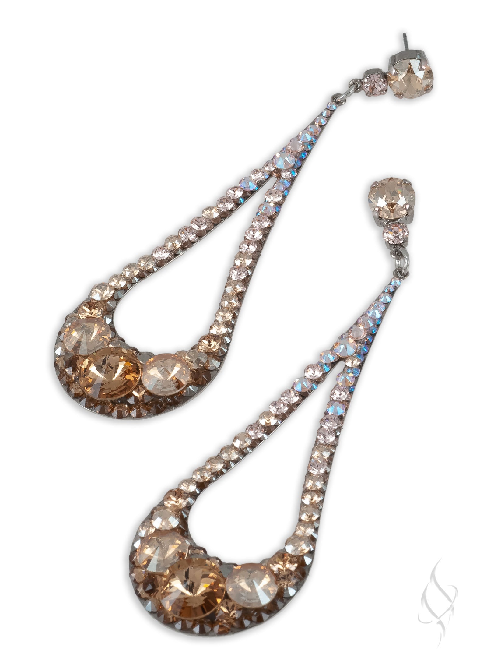 FRANCESCA Crystal Drop Earrings in Medium Nude from Stefanie Somers -  Stefanie Somers Collection