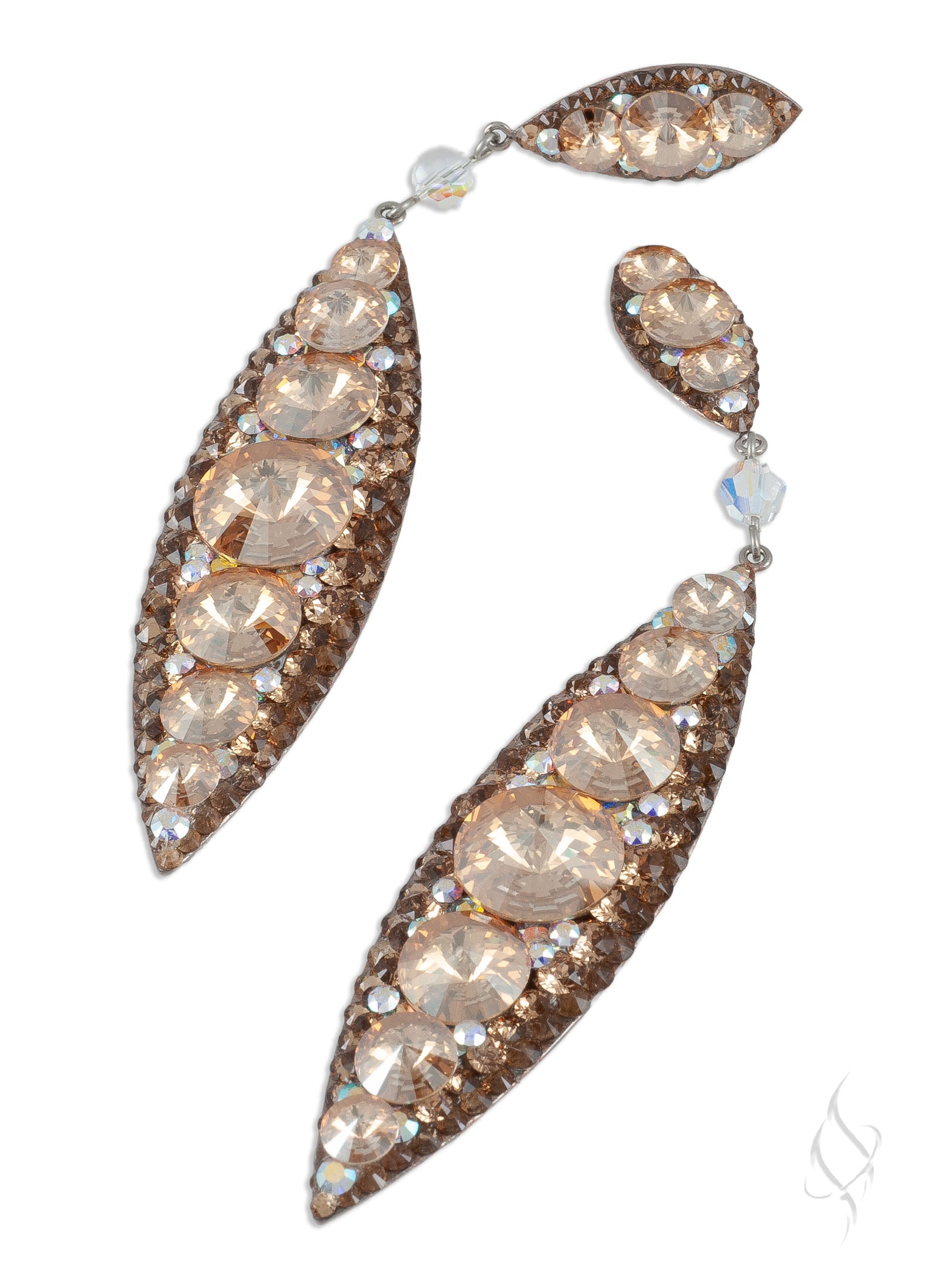 PAIGE Crystal Drop Earrings in Nude from Stefanie Somers - Stefanie Somers  Collection