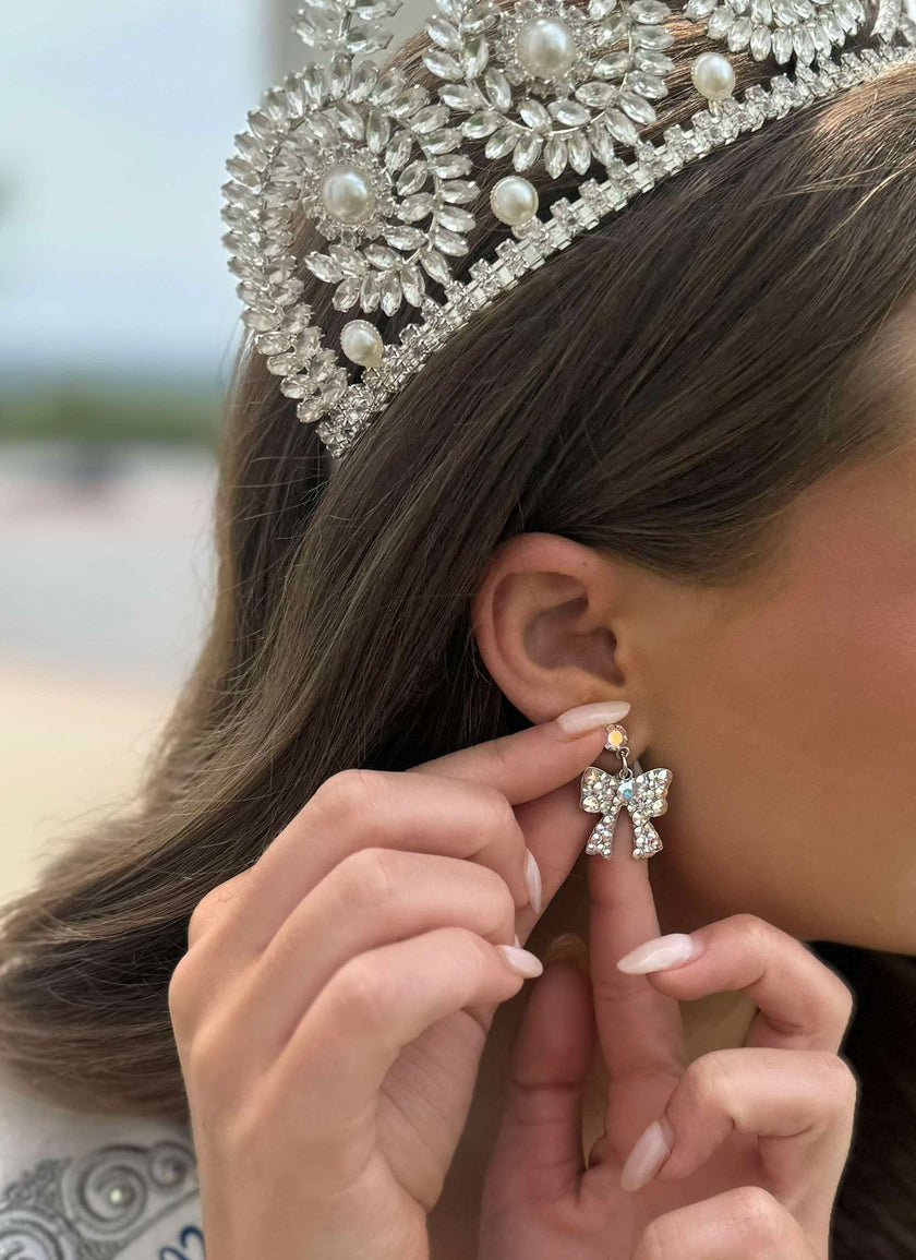 REESE Mini Crystal Earrings in Nude by Stefanie Somers - Stefanie ...