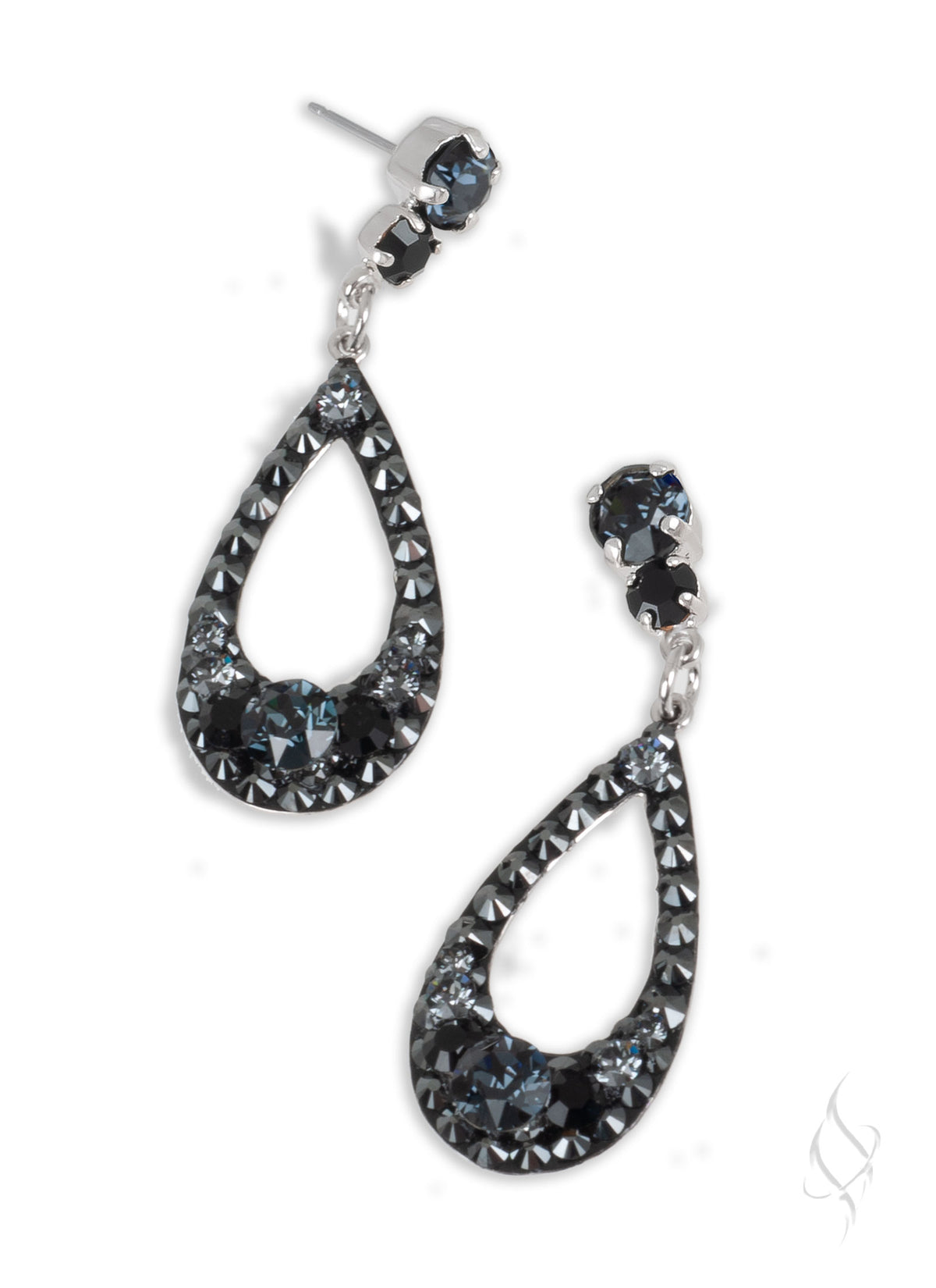 Teale TEALE Mini Crystal Drop Earrings in Ink by Stefanie Somers - Stefanie ...
