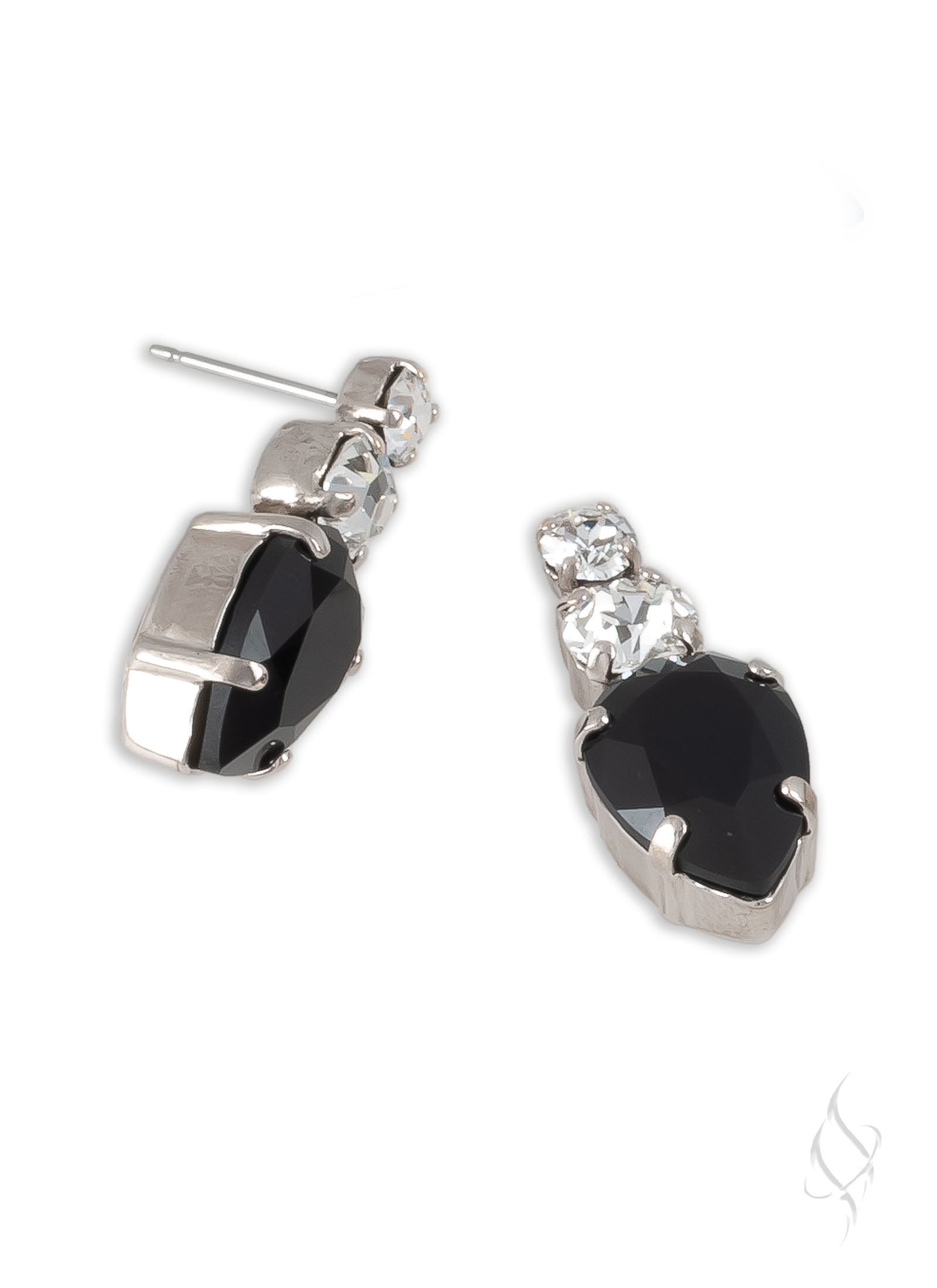 ELIZA Crystal Stud Earrings in Tuxedo by Stefanie Somers - Stefanie ...