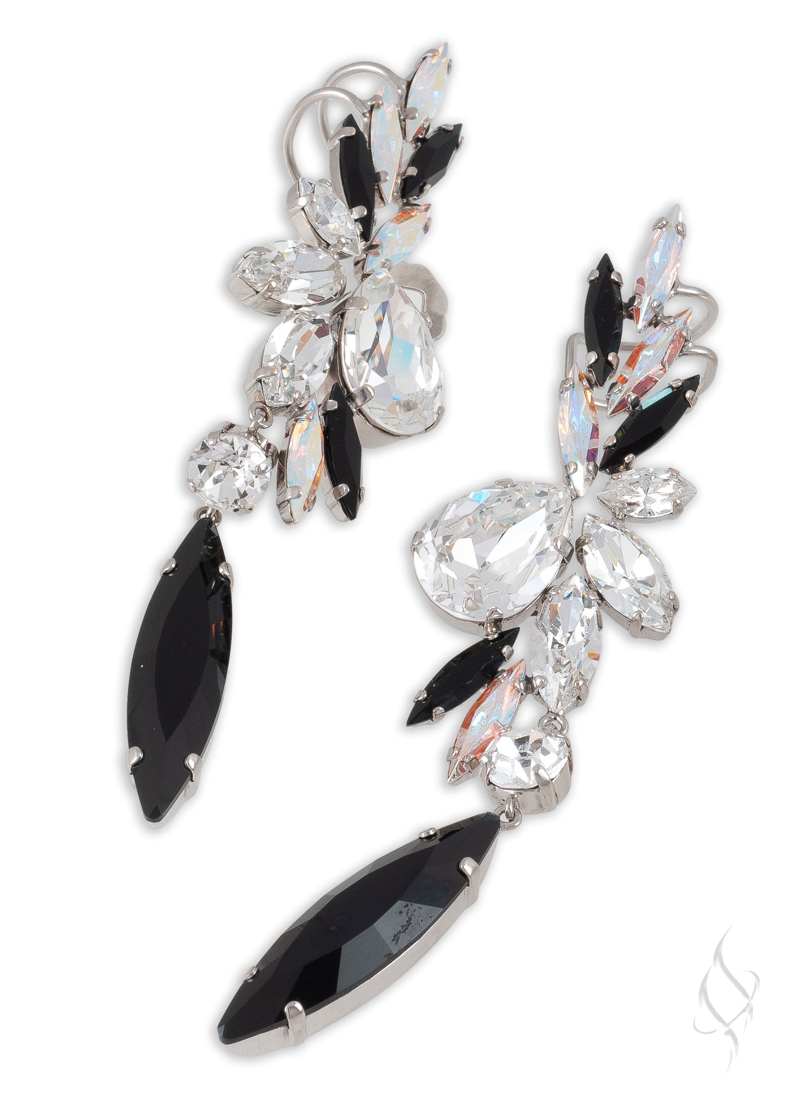 SARAH Crystal Crawler Earrings in Tuxedo AB by Stefanie Somers ...