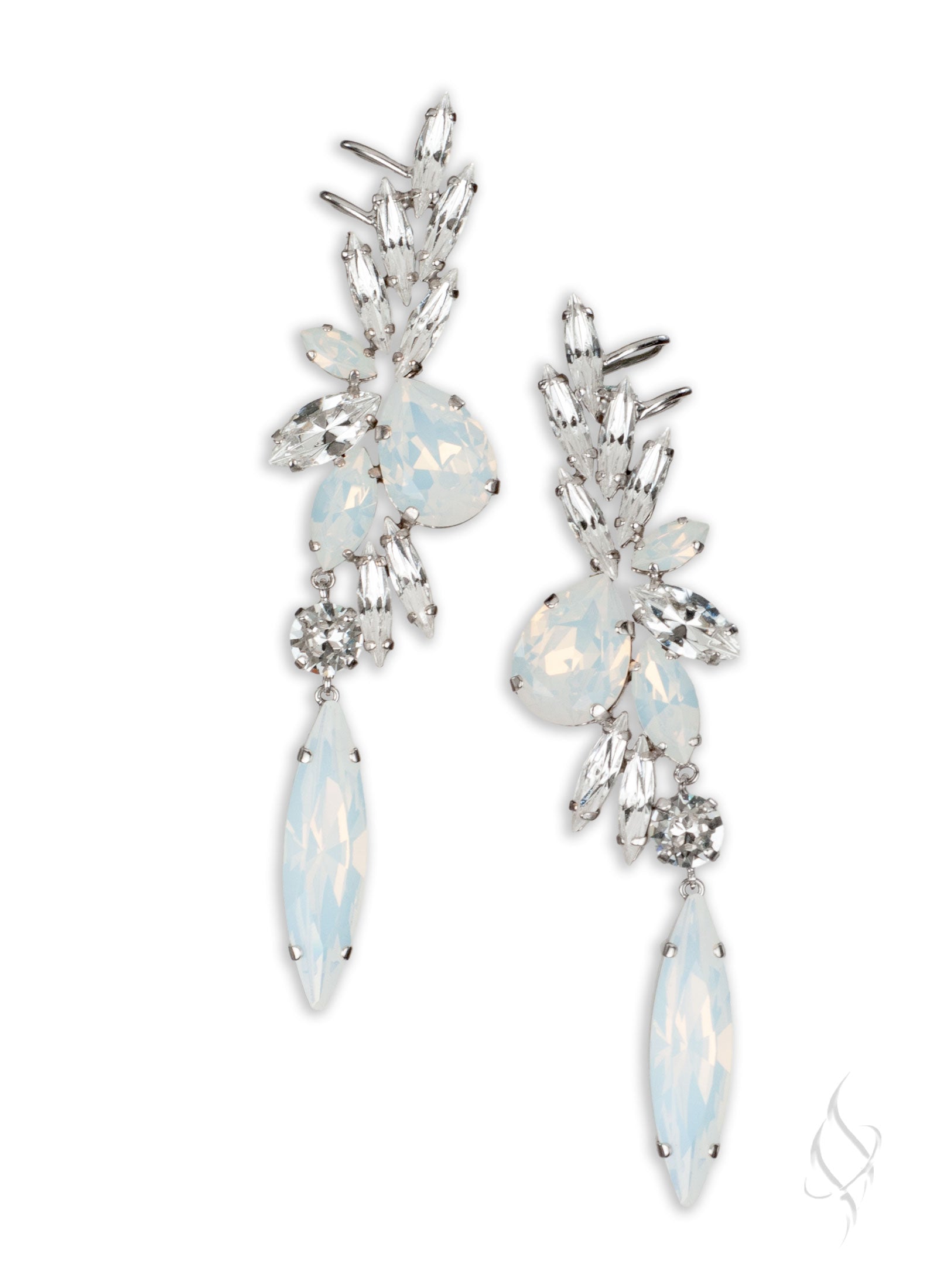 SARAH Crystal Crawler Earrings in Ice by Stefanie Somers - Stefanie Somers  Collection