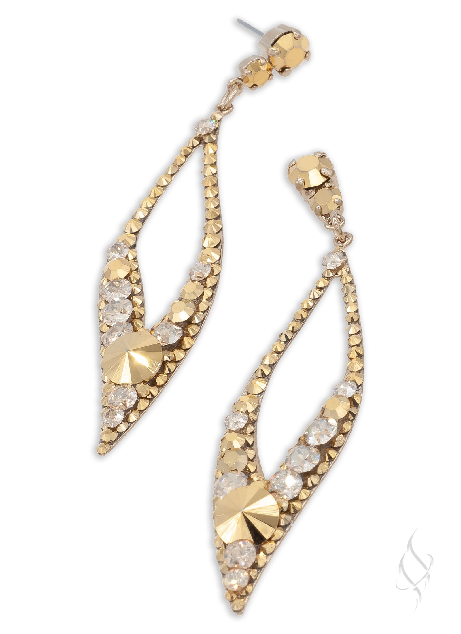 ZOE Crystal Hoop Earrings in Golden Nude from Stefanie Somers - Stefanie  Somers Collection